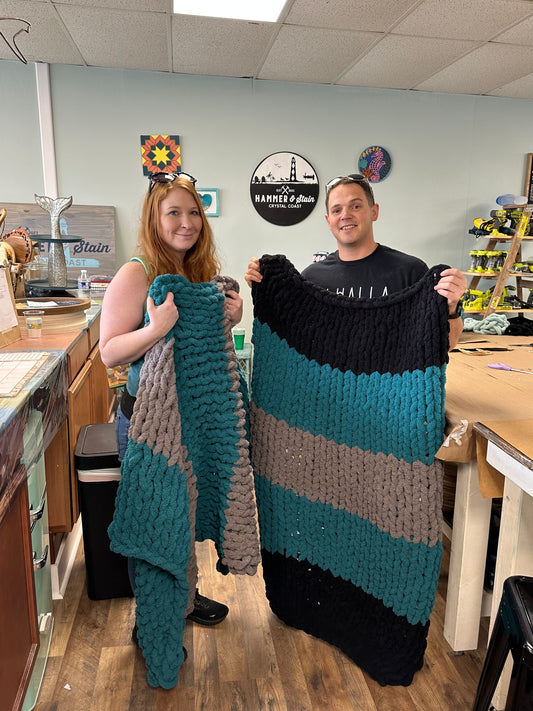 09/14/24 - Cozy Knit Blanket Workshop at 7PM